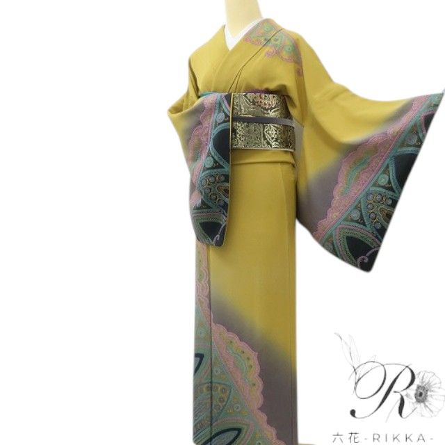 六花-RIKKA- 美品 正絹 トールサイズ レースに秘めた、異国の魔法☆ 訪問着 着物 A6123