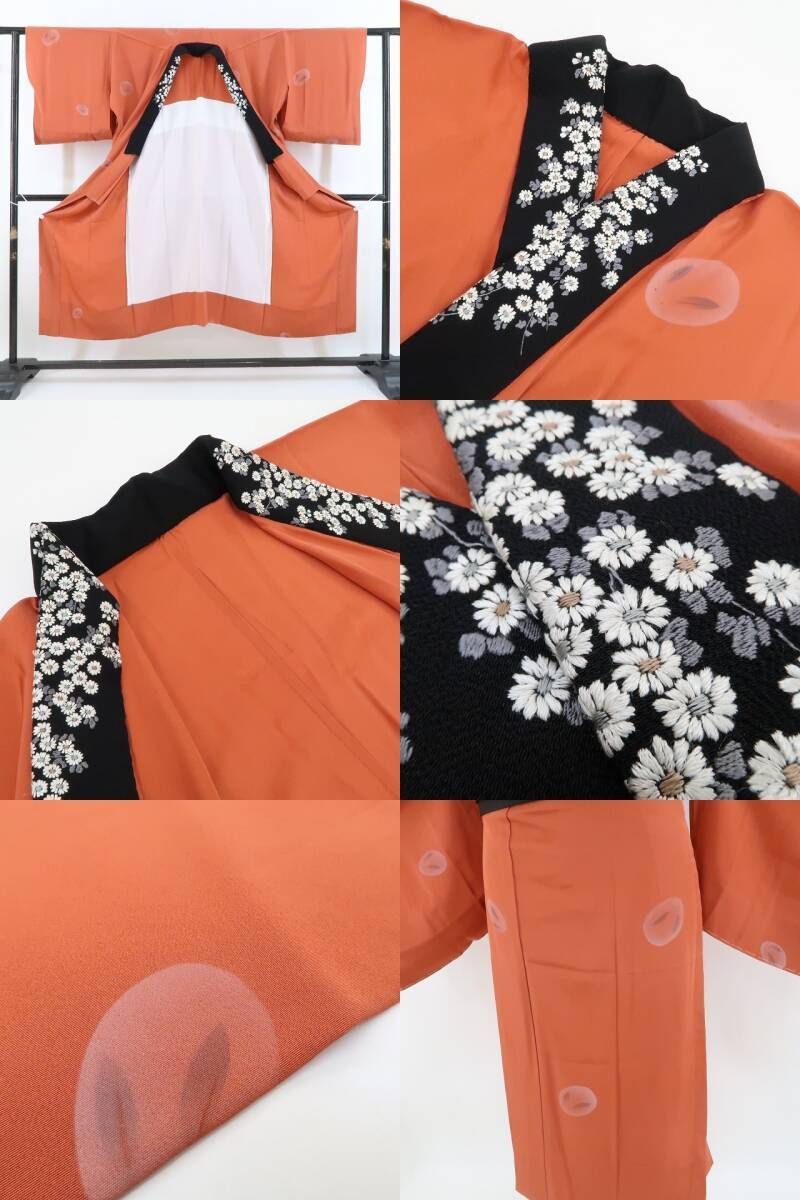 【中古】tomihisa 美品 兎 刺繍衿付 着物 正絹 長襦袢 3303