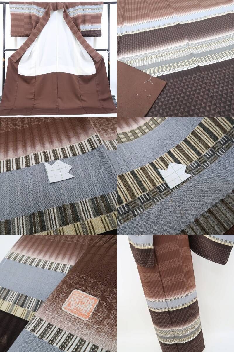 【新古品】tomihisa 新品 京の名工 雛屋友禅 落款 着物 正絹 仕付け糸付 付下げ訪問着 4789