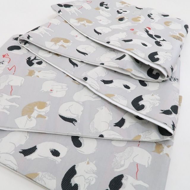 【新品】tomihisa 新品 大光謹製 歌川広重 猫之図 お仕立て上がり品 着物 西陣織 全通 袋帯 5287