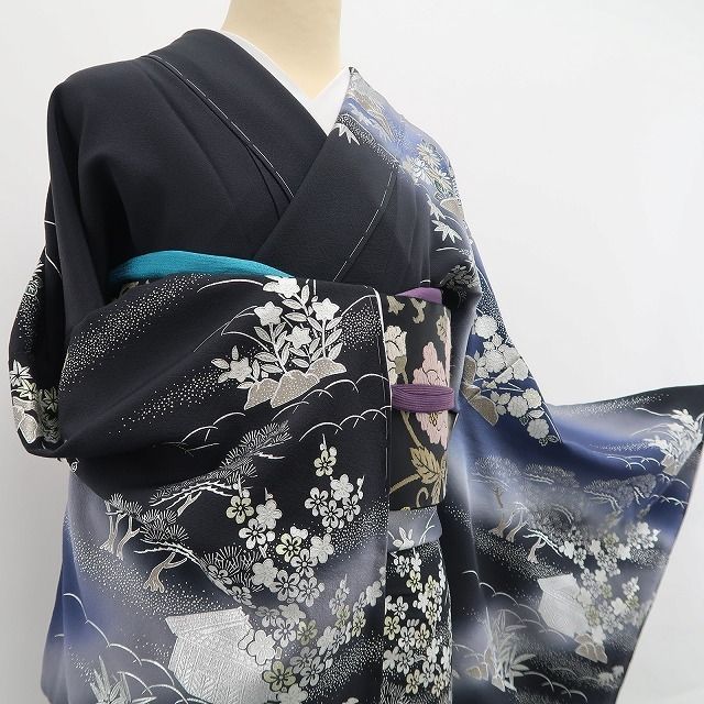 tomihisa 新品 桂由美 落款 銀彩 茶屋辻 着物 正 仕付け糸付 トールサイズ”茶屋辻で品格と華やぎを備えて”訪問着 6877