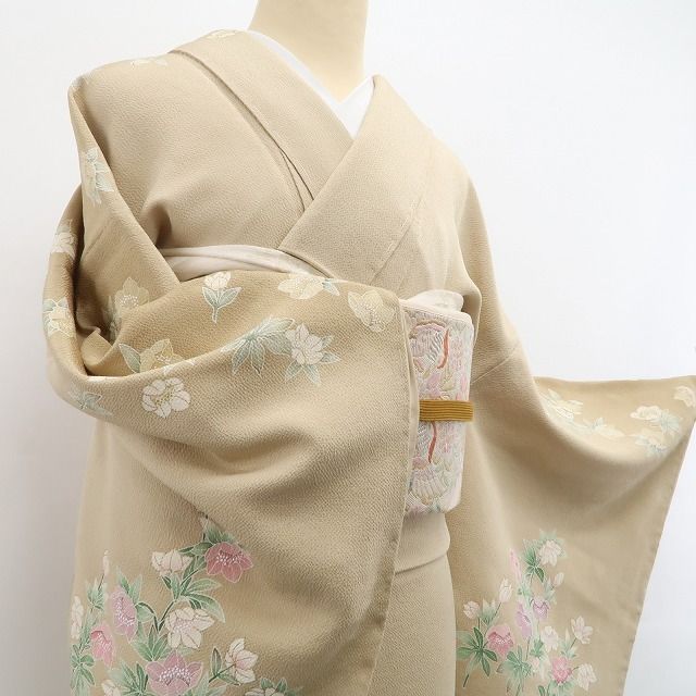 tomihisa 新品 手描き友禅 落款 着物 正絹 仕付け糸付”静けさに花ひらく手描き友禅”訪問着 6956