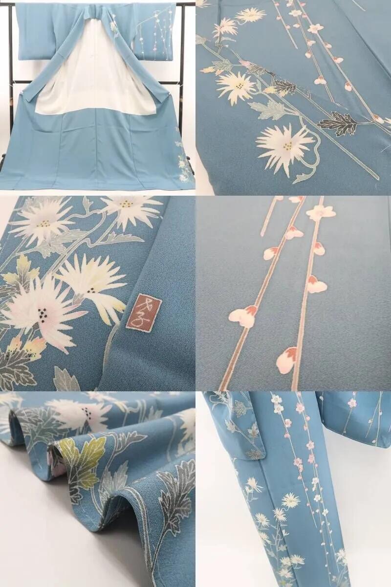 【新古品】tomihisa 新品 本加賀友禅 川端文子 落款 着物 正絹 仕付け糸付 訪問着 7313