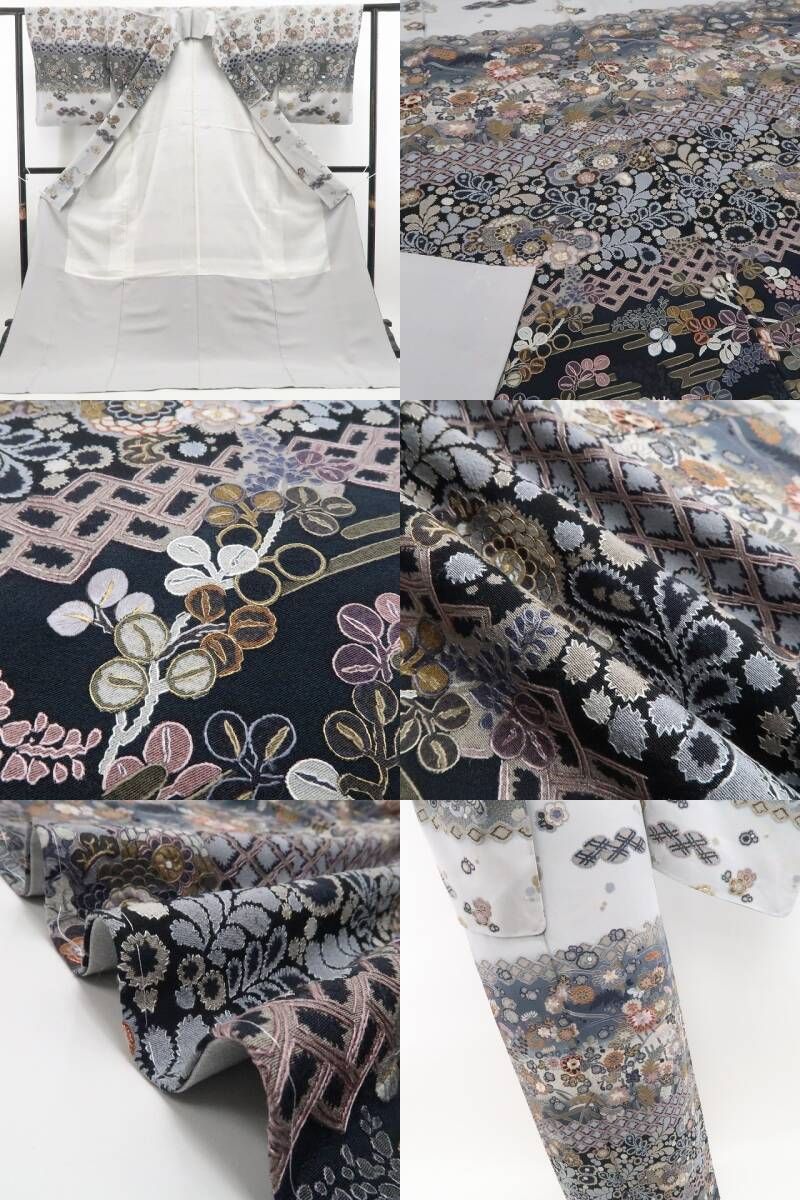 【新古品】tomihisa 新品 総刺繍 着物 正絹 仕付け糸付 訪問着 7453