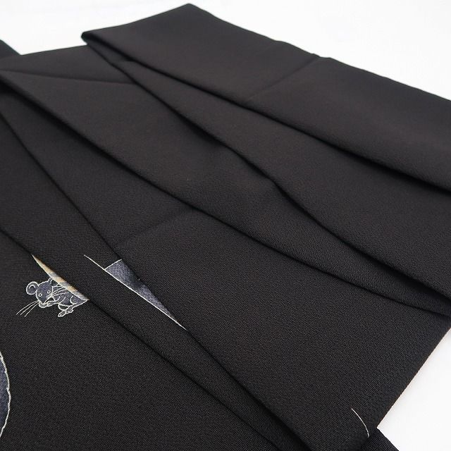 【新品】tomihisa 新品 秀美 お仕立て上がり品 猫 ワイン 着物 正絹 なごや帯 7497