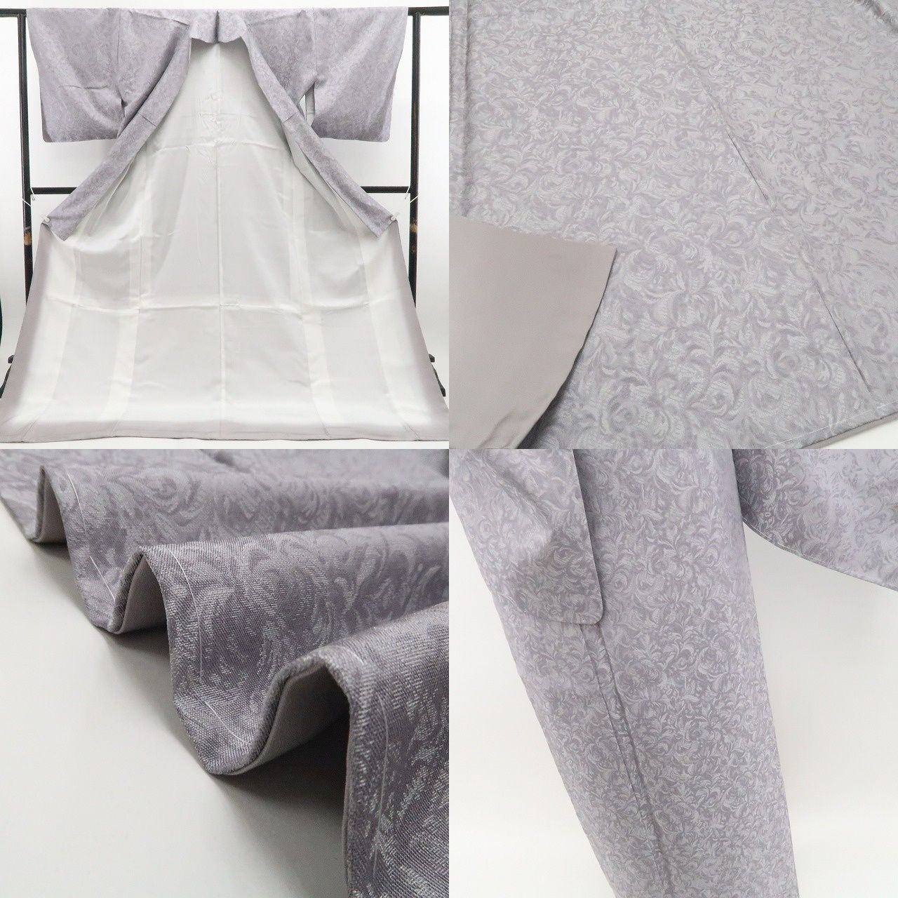 【新品】tomihisa 新品 お仕立て上がり品 花唐草 着物 正絹 仕付け糸付 トールサイズ お召 7543