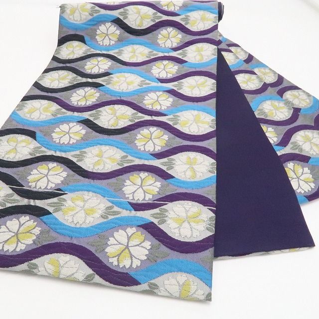 【中古】tomihisa 美品 桜 着物 正絹 袋帯 7725