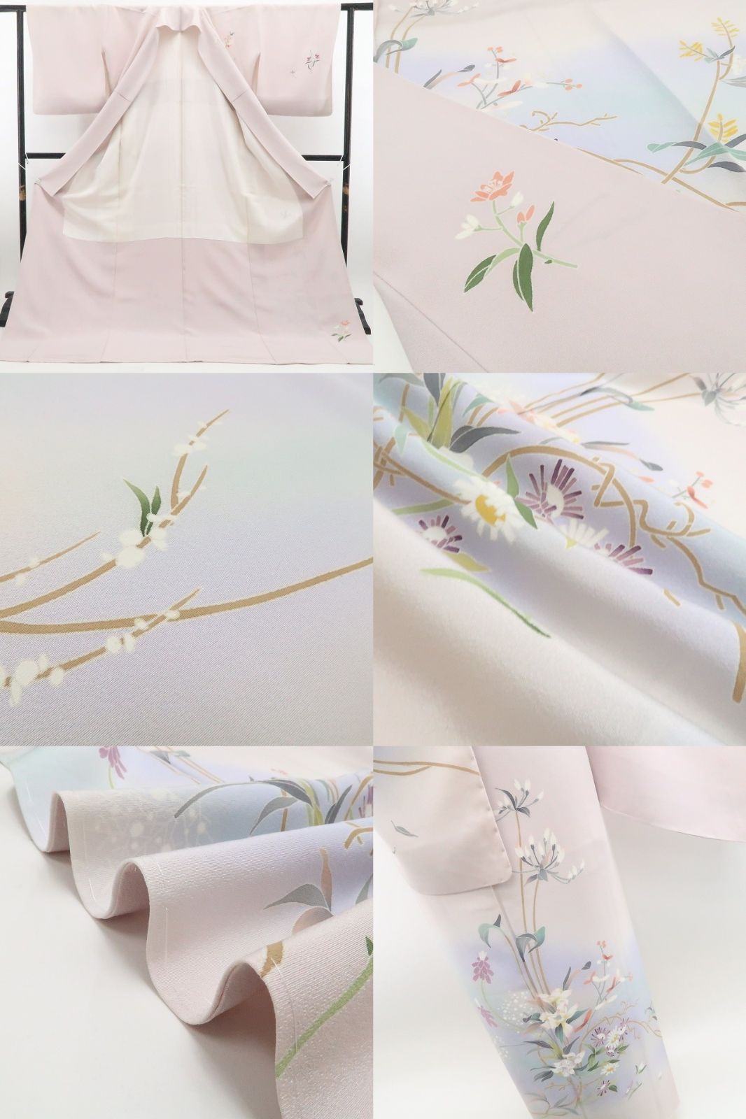【新古品】tomihisa 新品 手描き友禅 着物 正絹 仕付け糸付 訪問着 7769