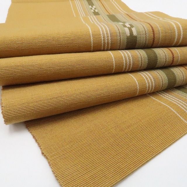 【中古】tomihisa 美品 ミンサー みんさー 着物 綿 八寸なごや帯 7915