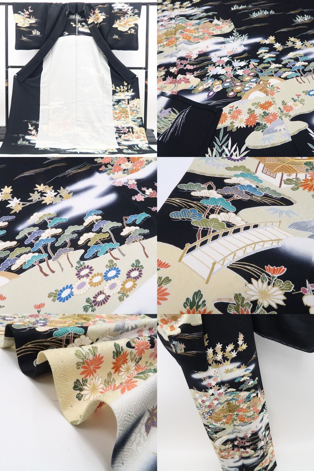 【中古】tomihisa 未着用 単衣 金駒刺繍 茶屋辻 着物 正絹 仕付け糸付 訪問着 7942