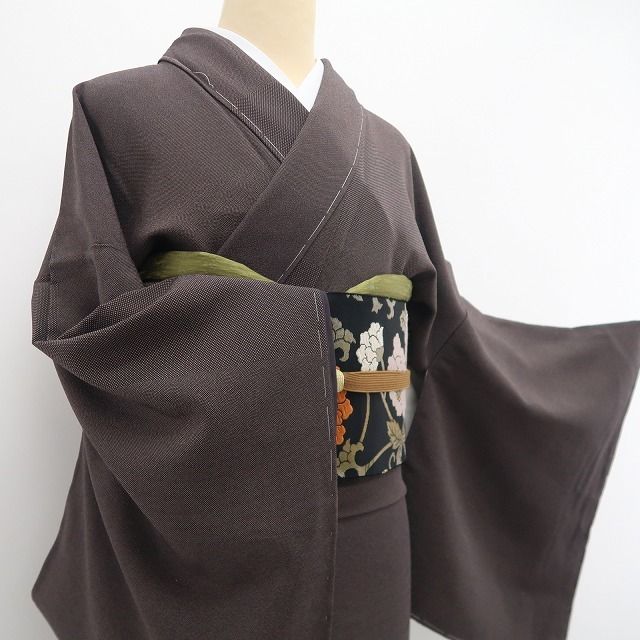 【新品・江戸小紋】伝統工芸士 服部光擴 落款 着物 正絹 仕付け糸付 ワイドサイズ tomihisa”遠目には無地近づけば極細の美”9620