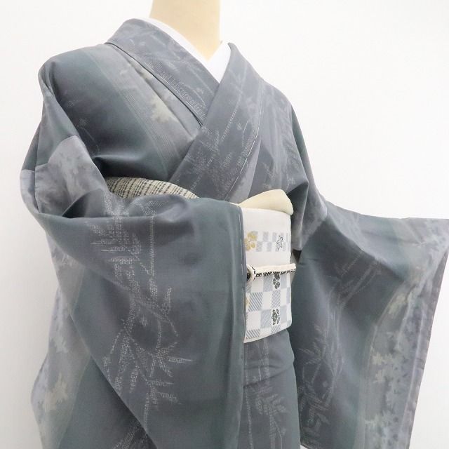 【新品・結城紬】奥順謹製 はたおり娘 やまと扱い 着物 正絹 仕付け糸付 tomihisa”淑やかに自然を纏う結城紬”9725