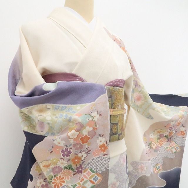 【新品・訪問着】着物 正絹 仕付け糸付 トールサイズ tomihisa”雅やかに咲き誇る花景色を纏って”9731