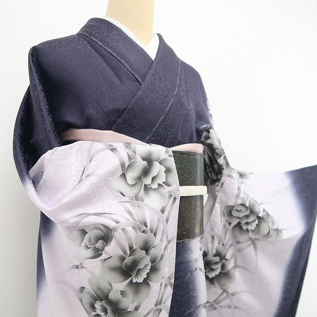 【新品・付下げ】銀通し 着物 正絹 仕付け糸付 トールサイズ tomihisa“自分探しの新たな愉しみ…貴女を照らす素敵な和モダン”9736