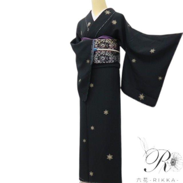 六花-RIKKA- 美品 正絹 仕付け糸付 アンティークな星空☆彡 小紋 着物 A6005