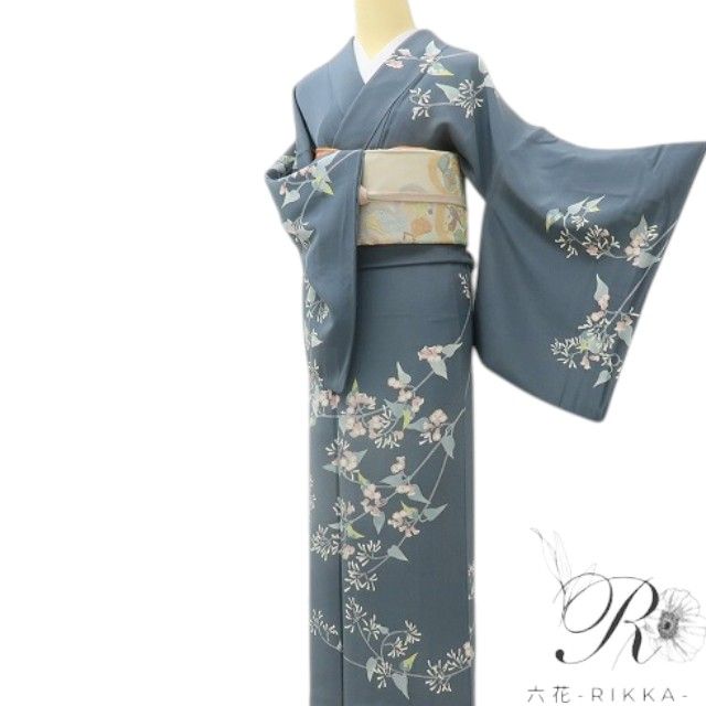 六花-RIKKA- 美品 正絹 作家物落款 大人の心をときめかせる、沈丁花♪ 訪問着 着物 A6142