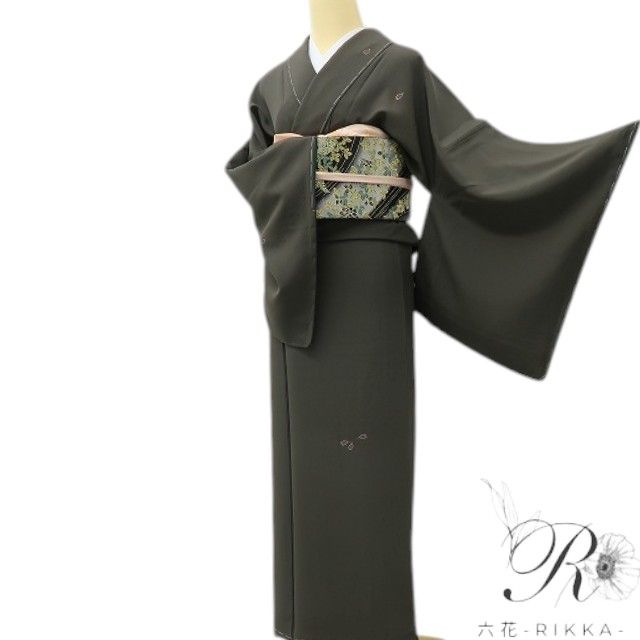 六花-RIKKA- 美品未着用 正絹 小田章謹製 ひそやかに咲く桜♪ トールサイズ 付下げ 着物 A6163