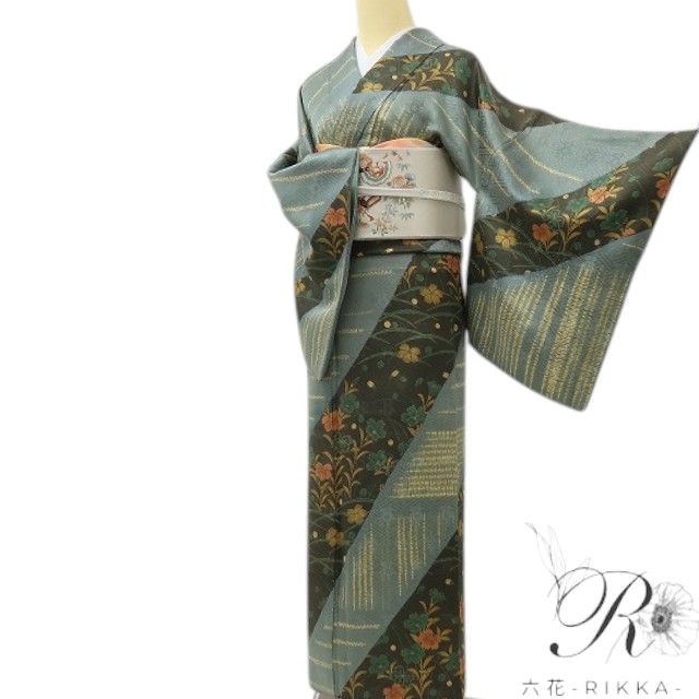 六花-RIKKA- 美品 正絹 東京ますいわ屋謹製 風をまとう、花をまとう。 訪問着 着物 A6191
