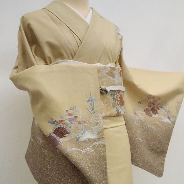 まめ藤 m2209*美品 正絹 作家物落款 松竹梅 手縫い仕立て 紬訪問着