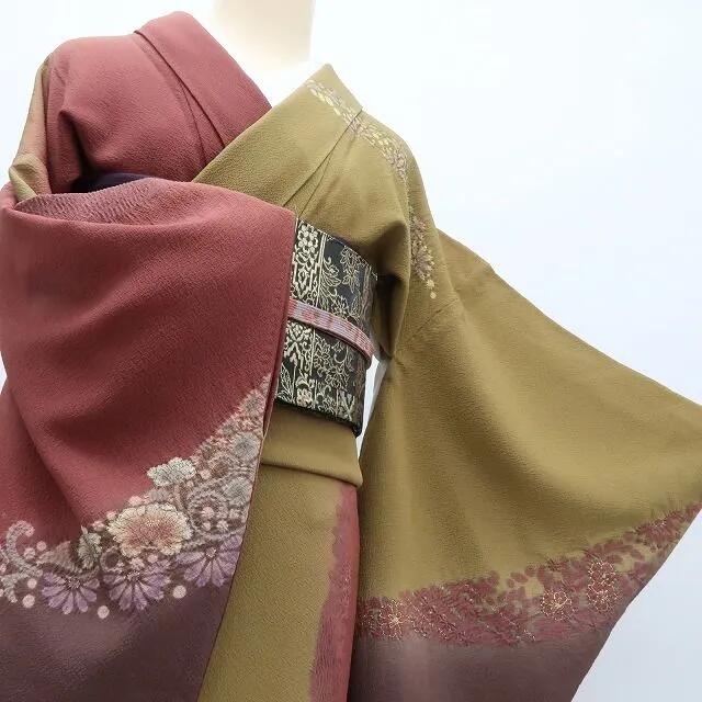 【中古】百華 Y4165 美品 滝泰謹製 絞り 手縫い仕立て 正絹 訪問着 着物 単品