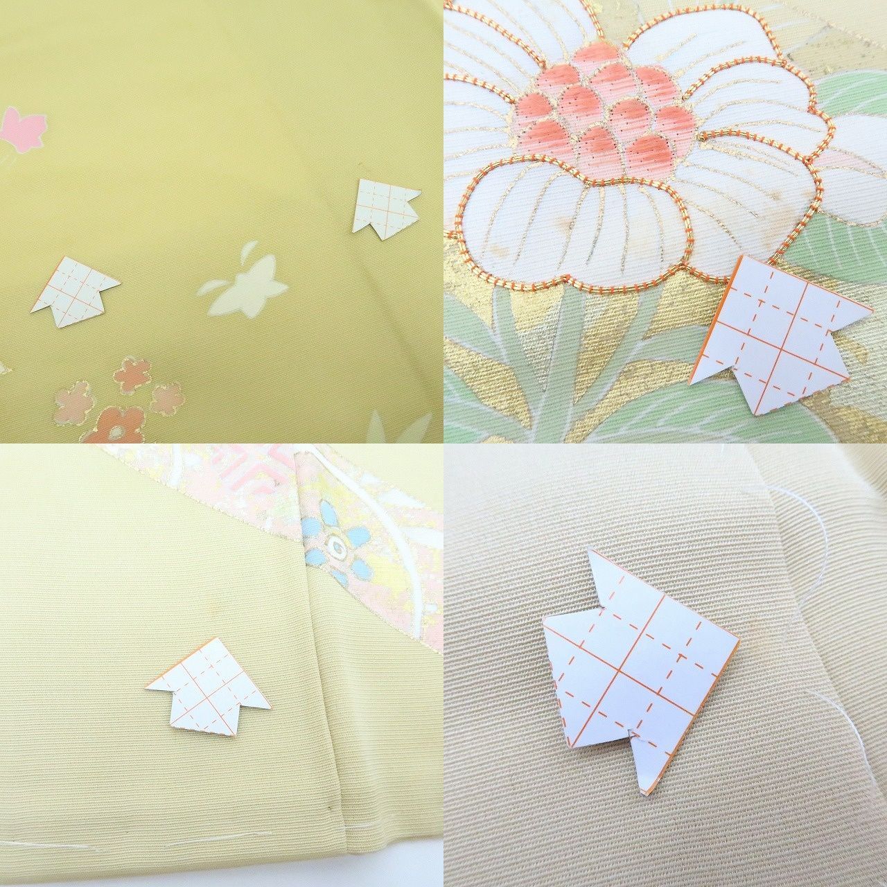 【中古】百華 Y4234 金駒刺繍 仕付け糸付 手縫い仕立て 正絹 訪問着 着物 単品