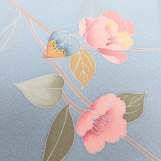 【中古】百華 Y4338 作家物落款 手描き友禅 手縫い仕立て 桜 正絹 訪問着 着物 単品