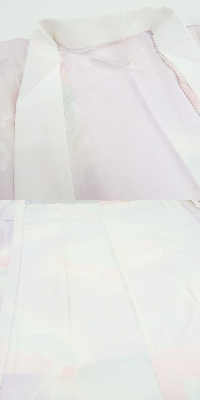 【中古】百華 Y4529 美品未着用 単衣 正絹 袖無双 仕付け糸・半襟・居敷当て付 手縫い仕立て 長襦袢