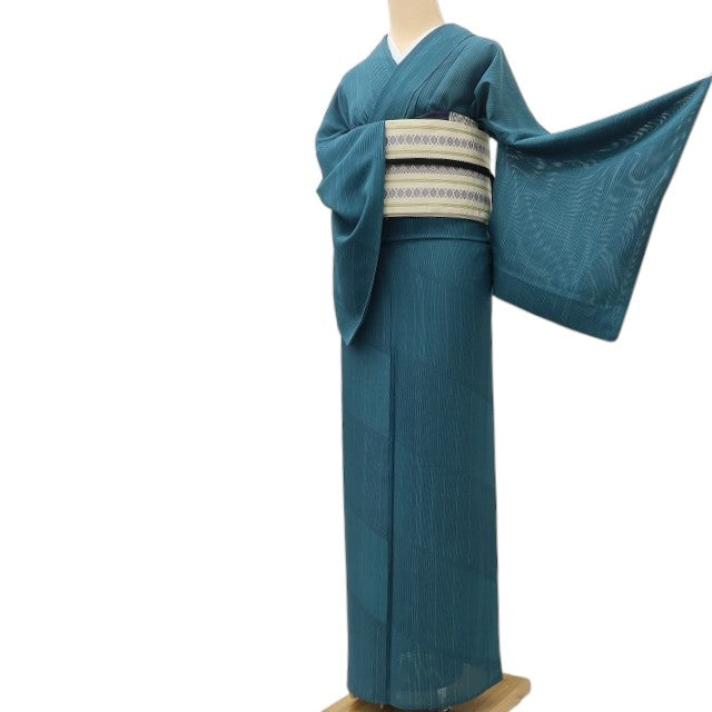 百華 Y5510 夏着物 一つ紋 トールサイズ 笹べり付 絽 正絹 手縫い仕立て 色無地