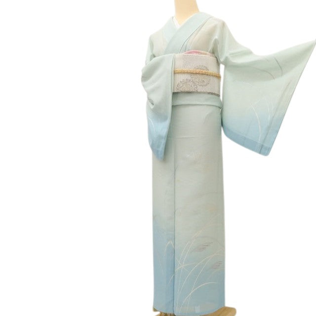 百華 Y5512 夏着物 ススキ 変わり紗 正絹 手縫い仕立て 訪問着