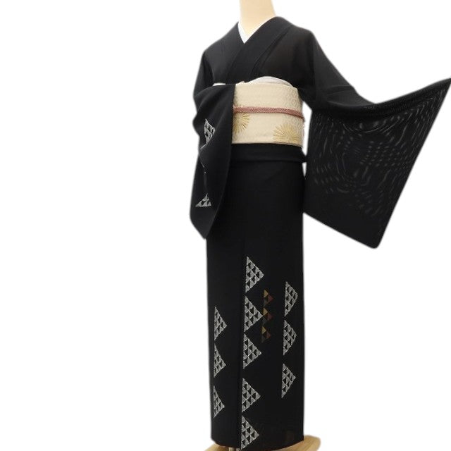 百華 Y5517 美品 夏着物 絽 三ツ鱗 正絹 手縫い仕立て 訪問着
