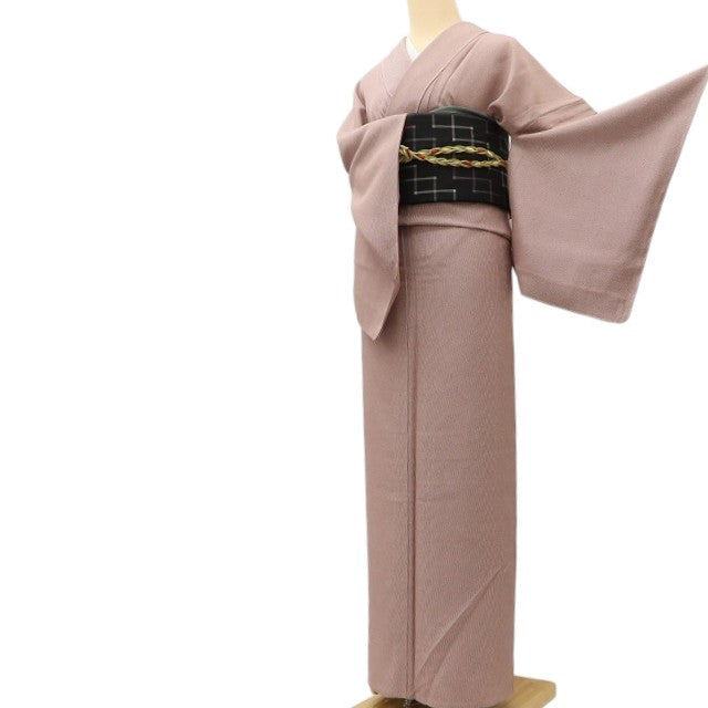 Y5550 新品 仕付け糸付 着物 万筋 両面染 笹べり付 単衣 正絹 手縫い仕立て 江戸小紋