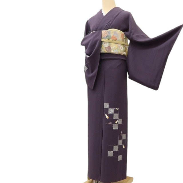 百華 Y5554 美品 着物 瓢箪 宝尽くし 単衣 正絹 手縫い仕立て 訪問着
