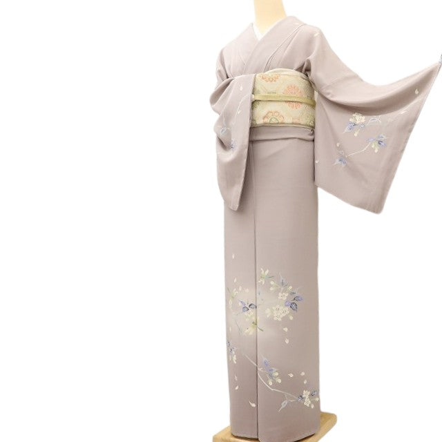 百華 Y5592 新品 仕付け糸付 本加賀友禅 菊田宏幸落款 やまと誂製 着物 桜 トンボ 勝ち虫 正絹 手縫い仕立て 訪問着