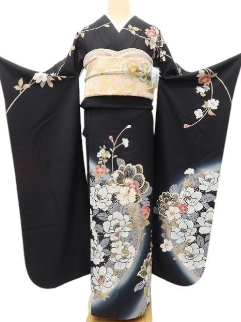 百華 Y5610 美品 金駒刺繍 着物 正絹 成人式 振袖