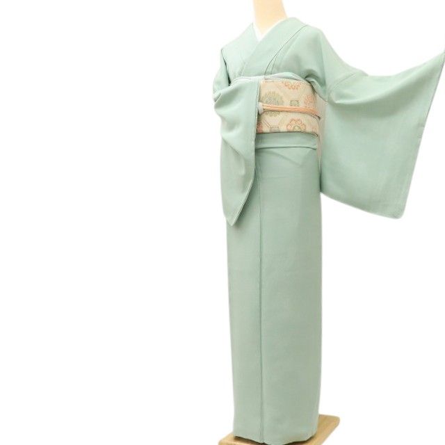 百華Y5658 新品 仕付け糸付 一つ紋 着物 正絹 手縫い仕立て 色無地