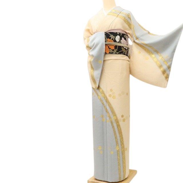 百華Y5659 皇室献上作家 北出与三郎落款 大王松 着物 正絹 手縫い仕立て 訪問着