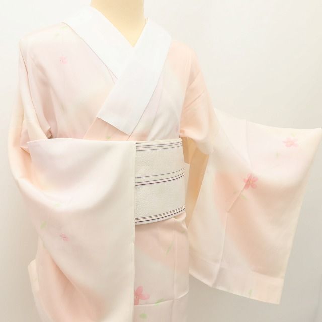 百華Y5660 美品未着用 仕付け糸付 半襟付 袖無双 単衣 手縫い仕立て 長襦袢