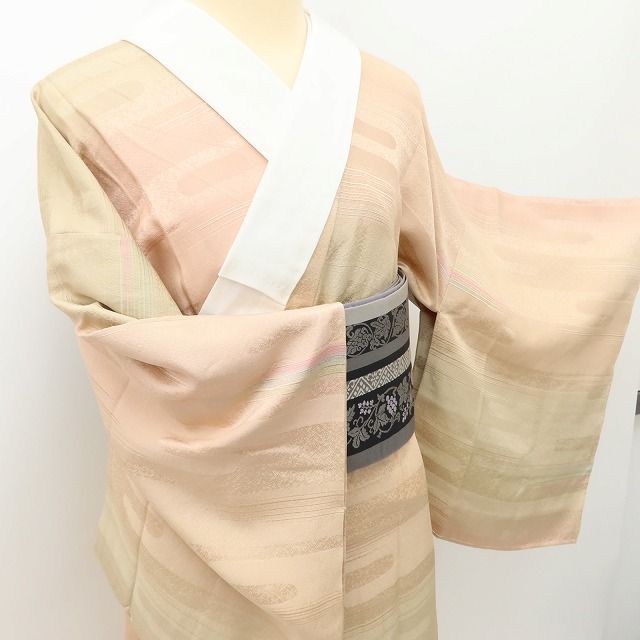 百華Y5662 美品未着用 仕付け糸付 半襟付 袖無双 単衣 正絹 手縫い仕立て 長襦袢