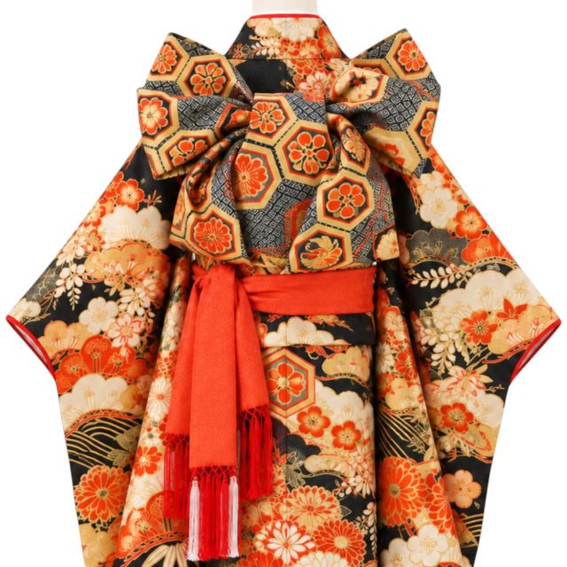 百華Y5683 新品 七五三 7歳 女の子 着物 正絹 袋帯