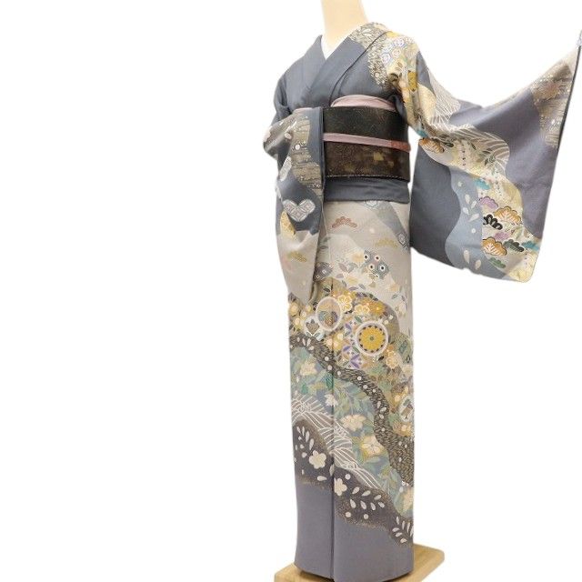 百華Y5694 美品 トールサイズ 着物 正絹 手縫い仕立て 訪問着