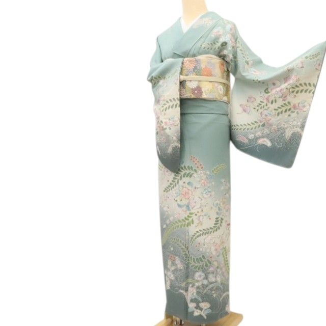 百華Y5699 新品 仕付け糸付 辻が花 着物 正絹 手縫い仕立て 訪問着