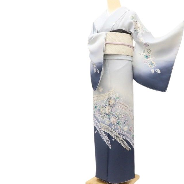 百華Y5700 美品未着用 一つ紋 辻が花 作家物落款 着物 正絹 手縫い仕立て 訪問着