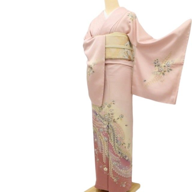 百華Y5703 新品 仕付け糸付 辻が花 着物 正絹 手縫い仕立て 訪問着