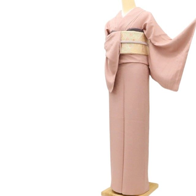 百華Y5735 新品 仕付け糸付 一つ紋 さが美謹製 着物 正絹 手縫い仕立て 色無地