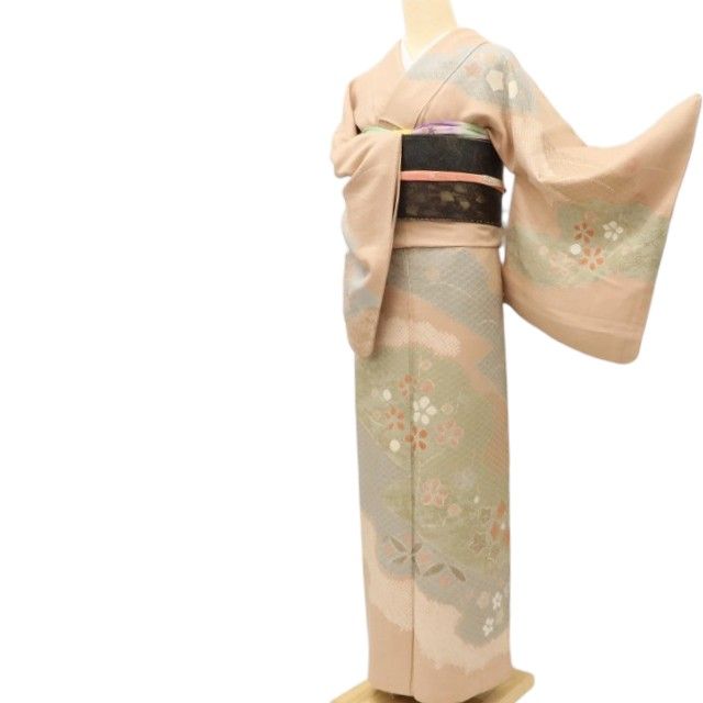 百華Y5737 美品 着物 梅 紅葉 正絹 手縫い仕立て 訪問着