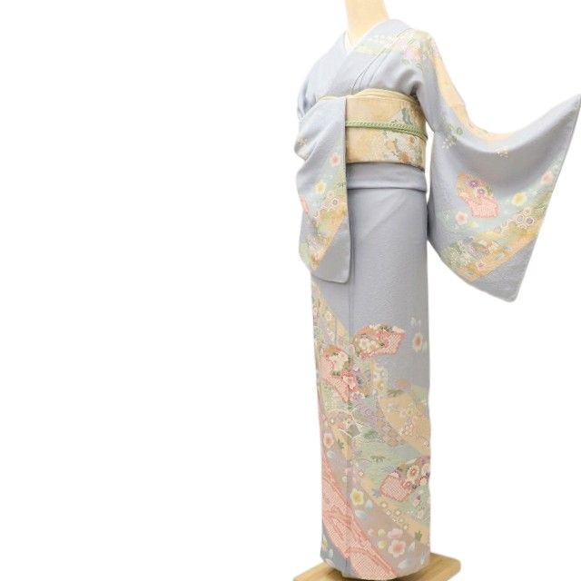百華Y5771 美品未着用 仕付け糸付 着物 正絹 手縫い仕立て 訪問着