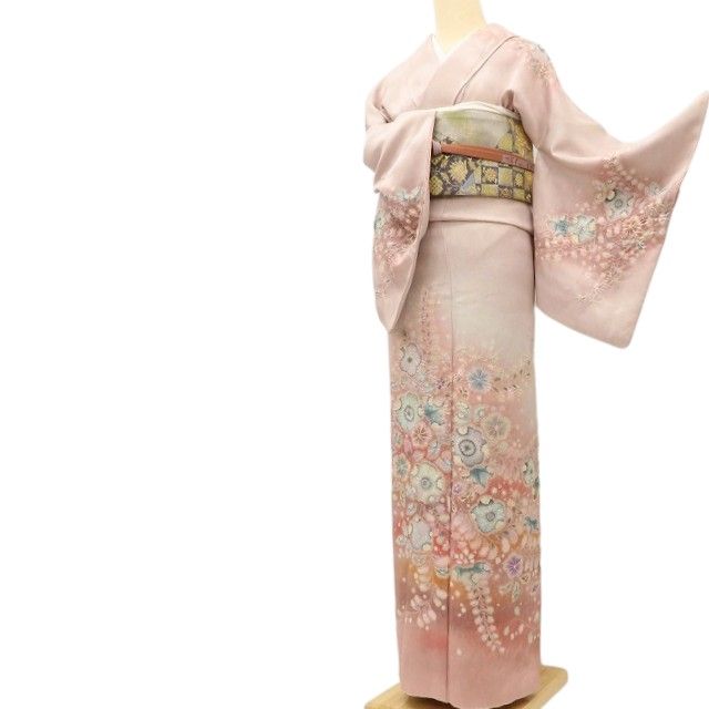 百華Y5776 美品 辻が花 翠山工房 桐屋の辻ヶ花 着物 正絹 手縫い仕立て 訪問着
