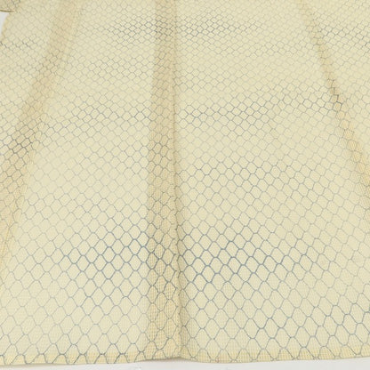 百華Y5421 美品 夏着物 絹紅梅 網目文様 正絹 手縫い仕立て 小紋 高級浴衣