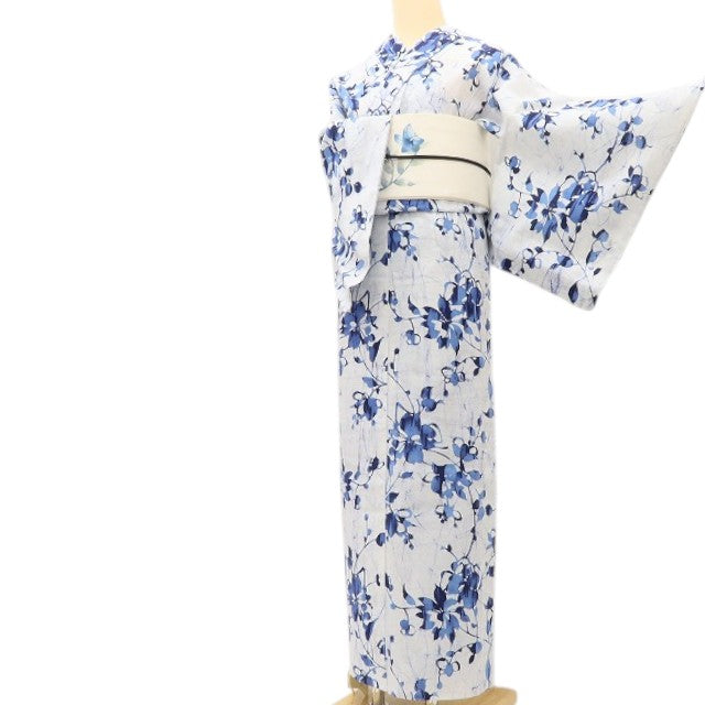 百華Y5420◆美品 洗える夏着物 綿 居敷当て付 手縫い仕立て 浴衣