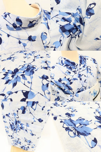 百華Y5420◆美品 洗える夏着物 綿 居敷当て付 手縫い仕立て 浴衣